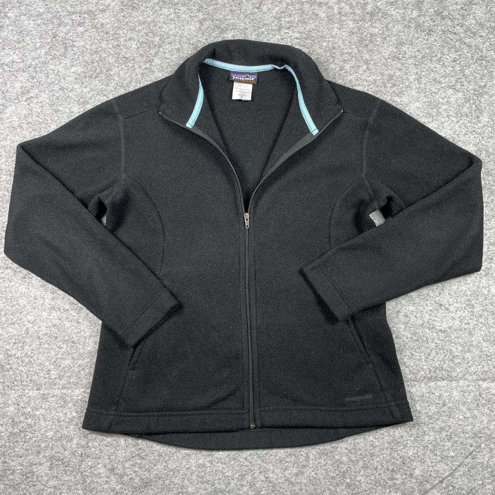 Patagonia Synchilla Fleece Jacket Womens M Black Full Zip Outdoor Layering